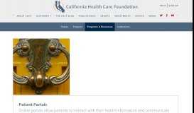 
							         Patient Portals - California Health Care Foundation								  
							    