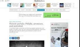 
							         Patient portals: Pitfalls, promises, and potential - MedCity News								  
							    