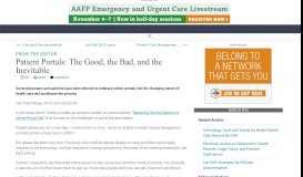 
							         Patient Portals: The Good, the Bad, and the Inevitable -- FPM - AAFP								  
							    