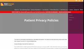 
							         Patient Privacy Policies - East Orange General Hospital								  
							    
