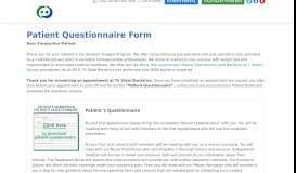
							         Patient Questionnaire Form - Tri State Bariatrics								  
							    
