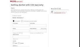 
							         Patient Registration - CVS Specialty								  
							    