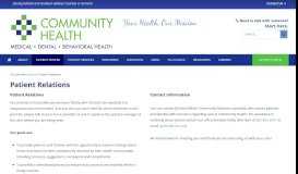 
							         Patient Relations - Community Health Centers of the Rutland Region								  
							    
