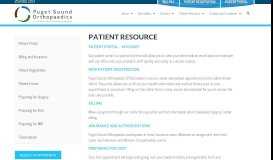 
							         Patient Resource - Puget Sound Orthopaedics								  
							    