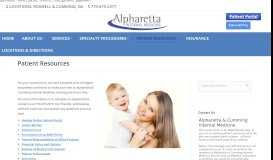 
							         Patient Resources | Alpharetta & Cumming Internal Medicine								  
							    