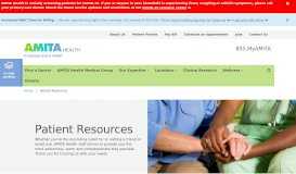 
							         Patient Resources | AMITA Health								  
							    