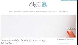 
							         Patient Resources – Athens ObGyn – Helping Patients Manage Their ...								  
							    