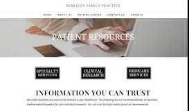 
							         Patient Resources - Berkeley Family Practice, LLC								  
							    