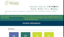 
							         Patient Resources - Campus Health Center								  
							    