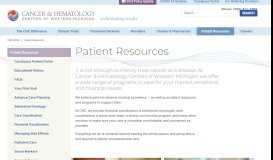 
							         Patient Resources - CHCWM - Cancer & Hematology Centers of West ...								  
							    