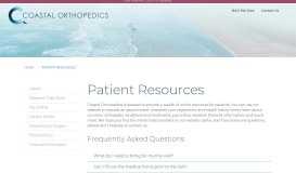 
							         Patient Resources - Coastal Orthopedics								  
							    