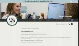 
							         Patient Resources - Gastroenterology Specialists, Inc.								  
							    