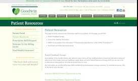 
							         Patient Resources - Goodwin Community Health								  
							    