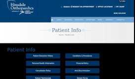 
							         Patient Resources - Hinsdale Orthopaedics								  
							    