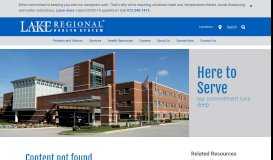 
							         Patient Resources | Lake Regional Health System								  
							    
