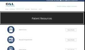 
							         Patient Resources - OAA Orthopaedic Specialists								  
							    