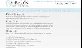 
							         Patient Resources | OB-GYN North Dallas | Plano, Texas								  
							    