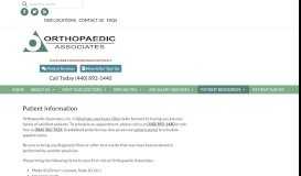 
							         Patient Resources - Orthopaedic Associates								  
							    
