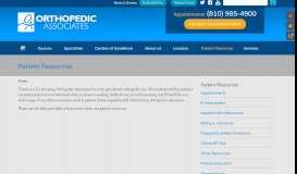 
							         Patient Resources | Orthopedic Associates of Port Huron								  
							    