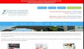 
							         Patient Resources | South Florida Orthopaedics & Sports Medicine								  
							    