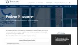 
							         Patient Resources - Steindler Orthopedic Clinic								  
							    