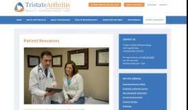 
							         Patient Resources - Tristate Arthritis & Rheumatology								  
							    