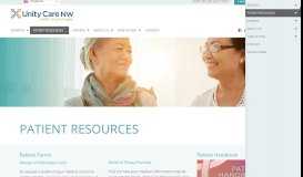 
							         Patient Resources – Unity Care NW								  
							    