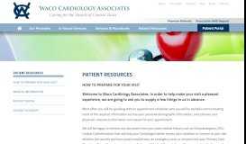 
							         Patient Resources | Waco Cardiology Associates								  
							    