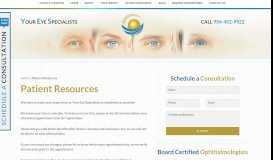 
							         Patient Resources | Your Eye Specialists								  
							    