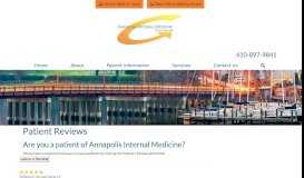 
							         Patient Reviews - Annapolis Internal Medicine								  
							    