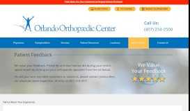 
							         Patient Reviews Feedback | Orlando Orthopaedic Center								  
							    