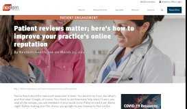 
							         Patient reviews matter; here's how to improve ... - NextGen Healthcare								  
							    