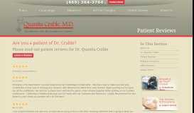 
							         Patient Reviews | Quanita Crable, M.D. | Dallas, TX - Dr. Quanita Crable								  
							    