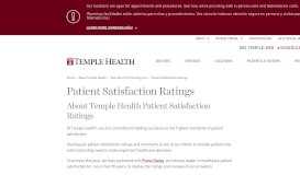 
							         Patient Satisfaction Ratings | Temple Health								  
							    