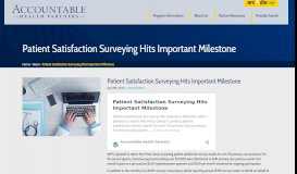 
							         Patient Satisfaction Surveying Hits Important Milestone - Accountable ...								  
							    