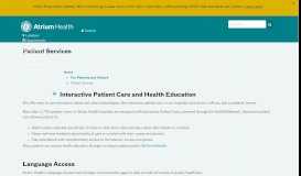 
							         Patient Services | Atrium Health								  
							    