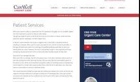 
							         Patient Services | CareWell Urgent Care								  
							    