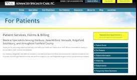 
							         Patient Services, Forms & Billing | Advanced Specialty Care								  
							    