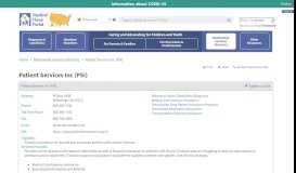 
							         Patient Services Inc (PSI) - Medical Home Portal								  
							    