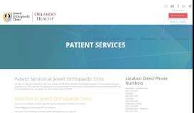 
							         PATIENT SERVICES - Jewett Orthopaedic ClinicJewett Orthopaedic ...								  
							    