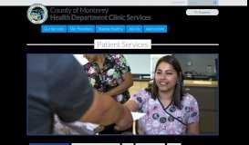 
							         Patient Services - Monterey County Health Department Clinic Services								  
							    
