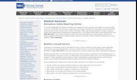 
							         Patient Services - NIH Clinical Center								  
							    