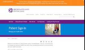 
							         Patient Sign-In | Brown & Toland								  
							    