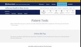 
							         Patient Tools | Jefferson Health New Jersey								  
							    
