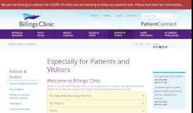 
							         Patient & Visitor information - Billings Clinic								  
							    