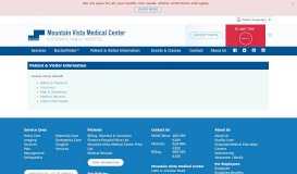 
							         Patient & Visitor Information: Mountain Vista Medical Center | A ...								  
							    