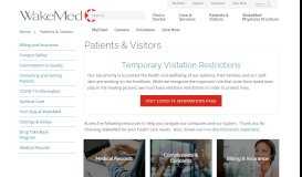 
							         Patient & Visitor Information | Raleigh, North Carolina (NC) - WakeMed ...								  
							    