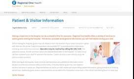 
							         Patient & Visitor Information - Regional One Health - Regional One ...								  
							    