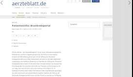 
							         Patienteninfos: Brustkrebsportal - Deutsches Ärzteblatt								  
							    