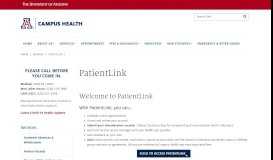 
							         PatientLink | Campus Health - University of Arizona								  
							    
